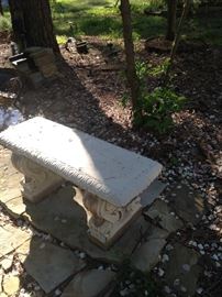 One of several yard benches