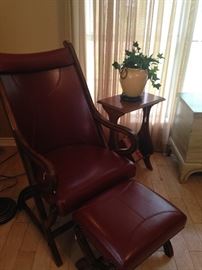 One of two coordinating chairs; one ottoman