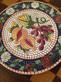 Mosaic hand painted plate
