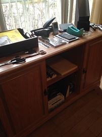 Credenza and office supplies