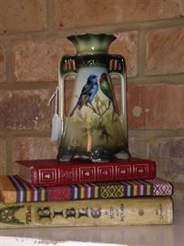 Old German vase with colorful birds