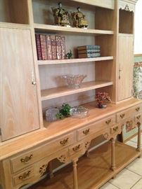 Fabulous light colored wood display breakfront