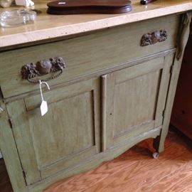 Antique washstand with granite top