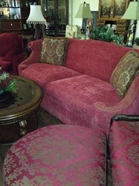 Large red sofa
