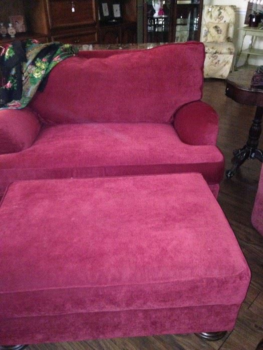 Over-sized chair and ottoman