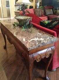 Stunning marble top sofa table