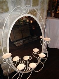 Oval mirror with 8 places for votive candles