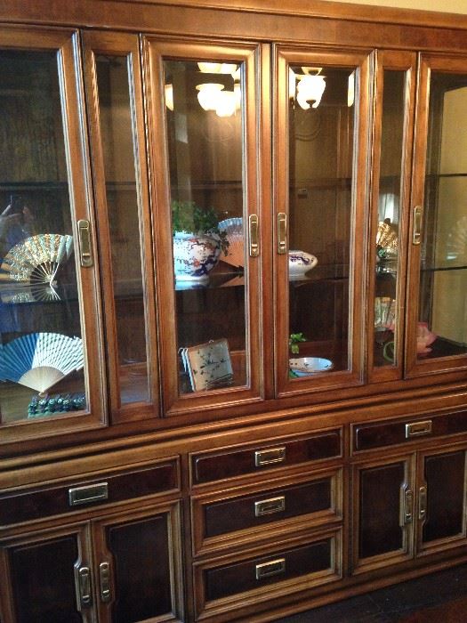 China cabinet has great storage and display areas.