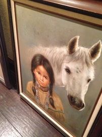 Child and pony - Native American art