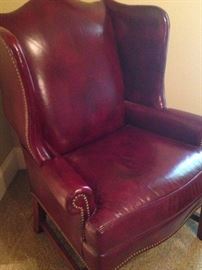 Wing back chair (as is - damage on back side)