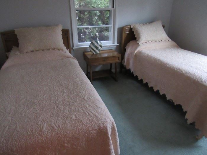 Twin Headboards and Nightstands (mattresses and linens are not for sale)