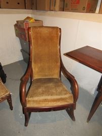 Antique Rocker, great reupholstery project