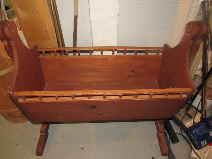 Antique Wood Cradle, great repurposing or display piece
