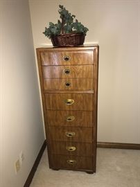 DREXEL 2 PIECE BEDROOM FURNITURE
TALL CHEST OF DRAWERS 21”W x 16”D x 54”H

