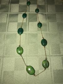 14K GOLD EMERALD NECKLACE 