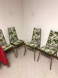 RETRO FLORAL GREEN CHAIRS