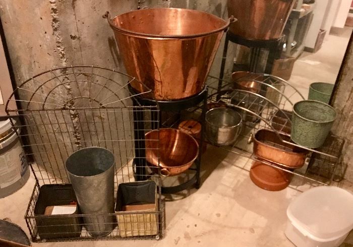 Copper Buckets, Planters & More