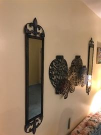 PAIR Fleur de Lis Wall Mirrors