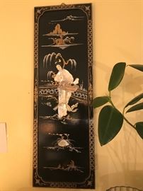 PAIR Asian Mother Of Pearl Inlay Wall Panels