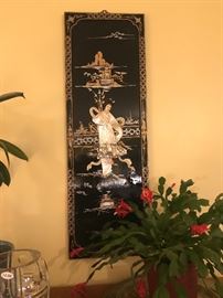 PAIR Asian Mother Of Pearl Inlay Wall Panels