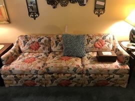 Exotic Floral Upholstered Sofa