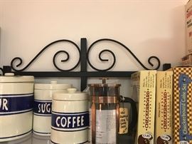 Assorted Small Kitchen Appliances ~ Assorted Cookbooks ~ Bakers Rack