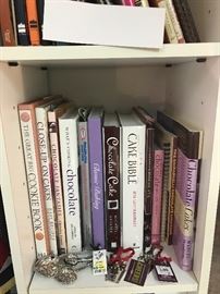 Assorted Small Kitchen Appliances ~ Assorted Cookbooks ~ Bakers Rack