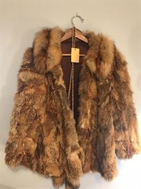 Vintage Brown Fur Coat With Wrap Belt ~ As Found