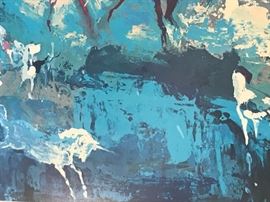 Vintage Leroy Neiman  " FOX HUNT FOR THE UNICORN" Framed Lithograph