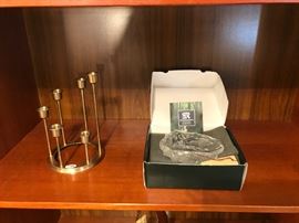 Vintage Mats Jonasson Crystal Eagle Sculpture