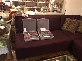 Contemporary Plum Three Pieces Sectional
