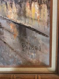 Vintage LESLEY Paris Street Scene Painting