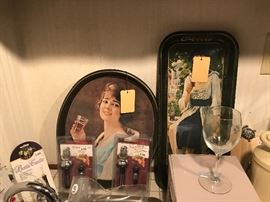 Vintage Bar Glasses ~ Various Bar Items ~ Repro Coke Trays