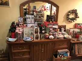 TONS Of Christmas And Holiday Decor ~ Wooden Dresser With Mirror