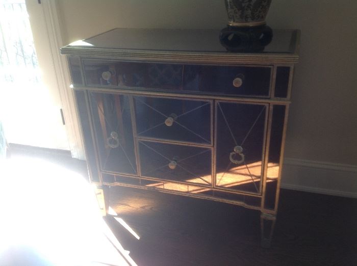 Mirrored office piece.....sides are file drawers - $250