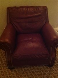 Leather side chair - 40w x 37d x 34 h - $150.....sold