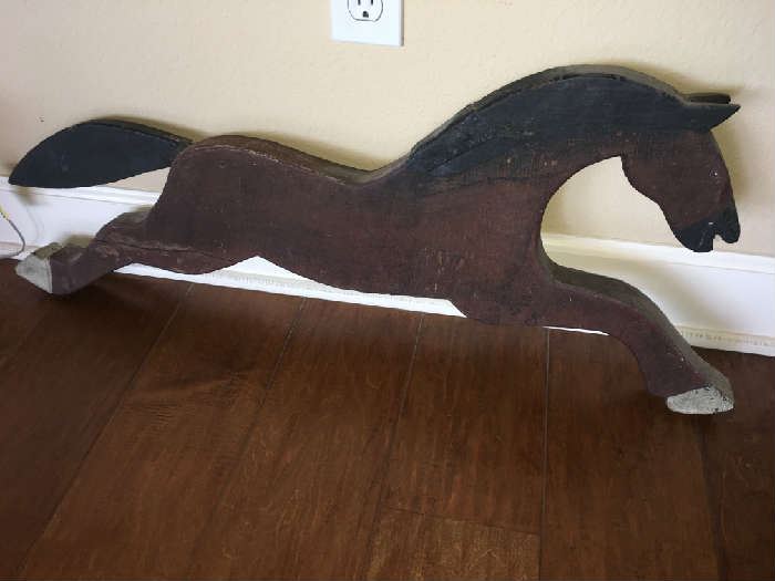 ANTIQUE WOODEN HORSE FROM WEATHERVANE