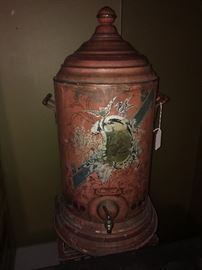 Toleware Painted Railroad Dining Car Coffee Urn 