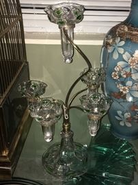 French Glass Epergne 