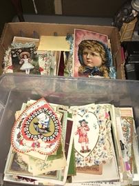 Hundreds of 1890's-1910's Valentines And Holiday Cards