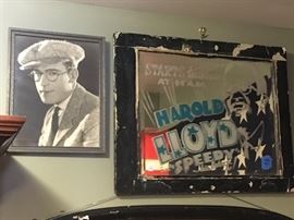 Harold Llyod Mirror and Autographed Photo 