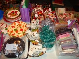 halloween, christmas tree decorations & ornaments, paper products. 