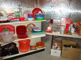 Holliday serving pieces, Holiday glasses and mugs