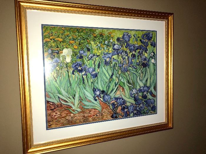 It was in the asylum gardens that Vincent Van Gogh painted the famous Irises- beautifully framed and just in time for spring!

