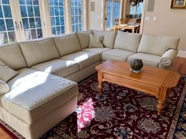 Ethan Allen sectional - oatmeal upholstery - Ethan Allen Coffee Table