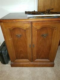 Cabinet with Radio and Vinyl Turntable 