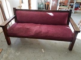 Vintage Mission Sofa/Pew Bench 
