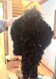 Feather jacket with boa