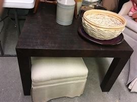 Faux lizard skin table (there are two of these) 