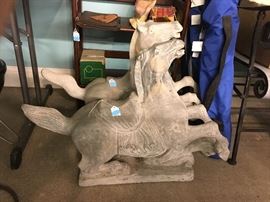 Oriental concrete horses 